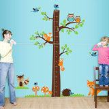 Large Wall Decals Height Chart for Kids Room Animals Wall Sticker