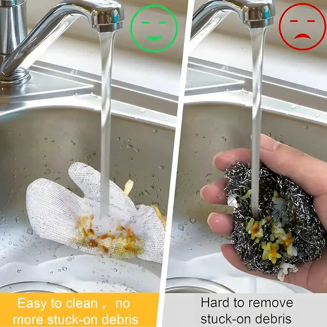 Multipurpose Wire Dishwashing Gloves | Dishwashing Rags for Wet and Dry, Steel Wire Miracle Cleaning Cloth with Glove Shape, Non-Scratch Wire Dish Cloths for Washing Dishes, Kitchen | Anti-heat aluminium gloves