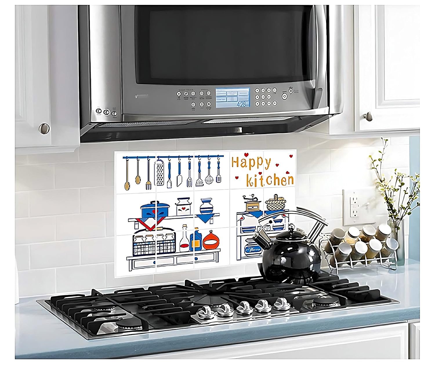 Kitchen Oil Proof Wall Sticker Heat Resistant Waterproof Self Adhesive Backsplash Cover for Kitchen Wall Protection