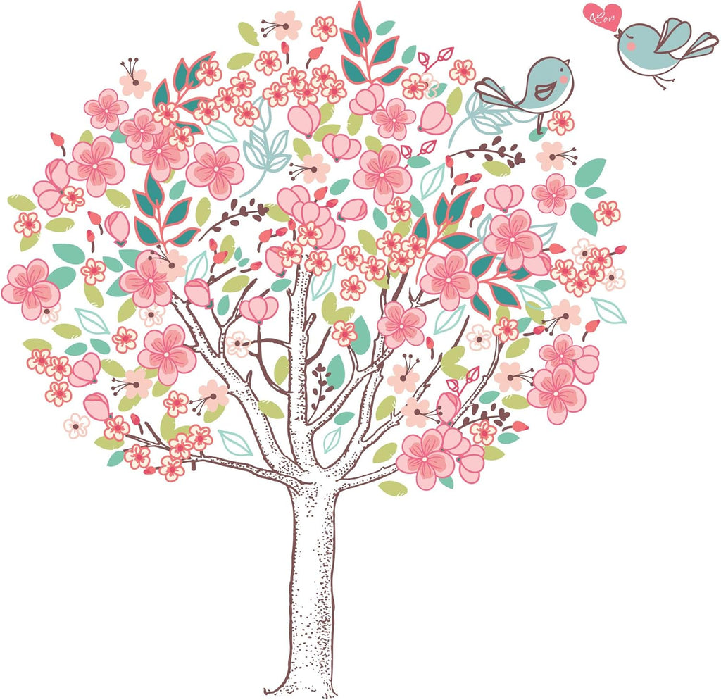 My Wonderful Walls Spring Love Tree Wall Mural Sticker Kit – Peel & Stick and Removable