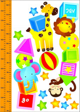Wall Sticker Wall Tattoo Wall Picture Wall Decal Messlatte Tape Measure Growth Chart Circus 44404 for Bedroom Living Room Bathroom Nursery