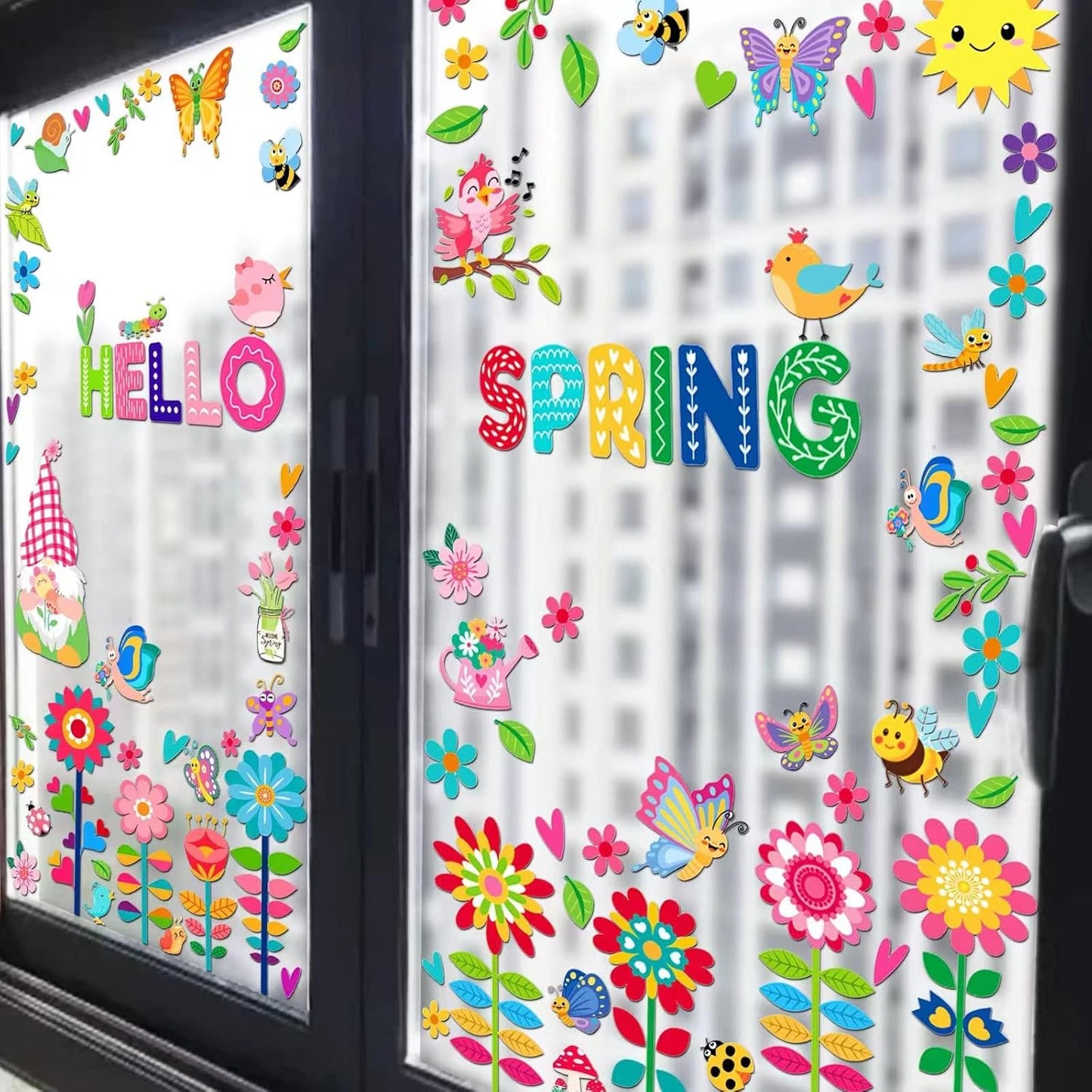 Easy to apply and remove wall stickers Colorful flower Colorful flowers size 50x70 dlx515w
