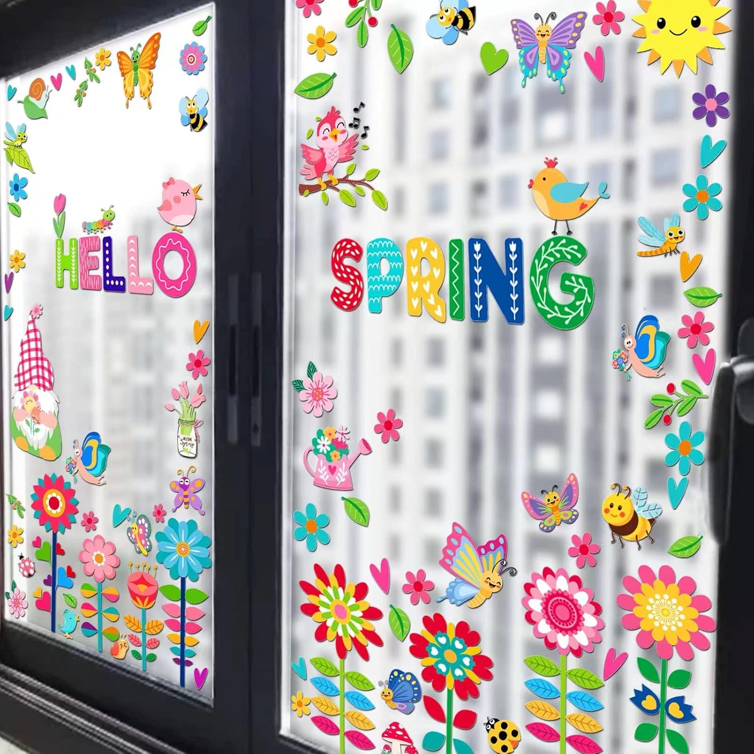 Easy to apply and remove wall stickers Colorful flower Colorful flowers size 50x70 dlx515w