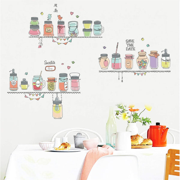 Amazon Brand - Solimo Wall Sticker for Home (Kitchen Shelf Decor), Ideal Size on Wall: 160 x 110 cm