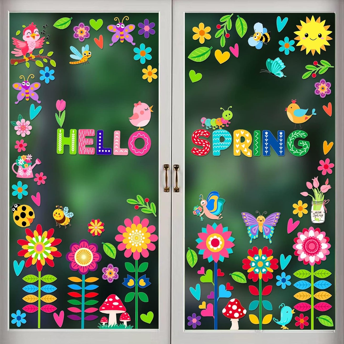 Easy to apply and remove wall stickers Colorful flower Colorful flowers size 50x70 dlx515w