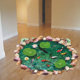 Lotus Carp Water Pool 3D PVC Vinyl Self Adhesive Bathroom, Floor Sticker| 3D, Peel and Stick,  size 60x90 ay9260