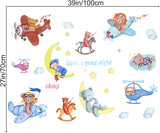 METH HM71012 CUTE BEAR SLEEP N PLANE GOODNIGHT WALLSTICKER WALL STIKER