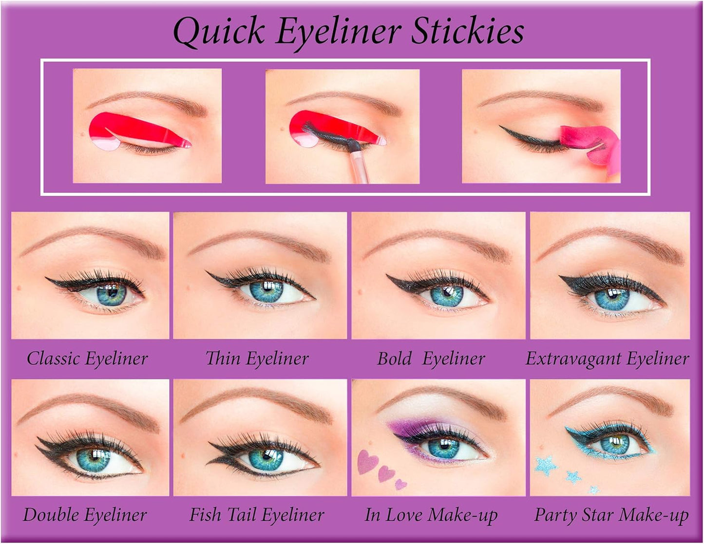 80 pcs Quick Eyeliner Stickies Stencil Sticker Eye Make up Tool ORIGINAL AU1 ssfrpks4h-9