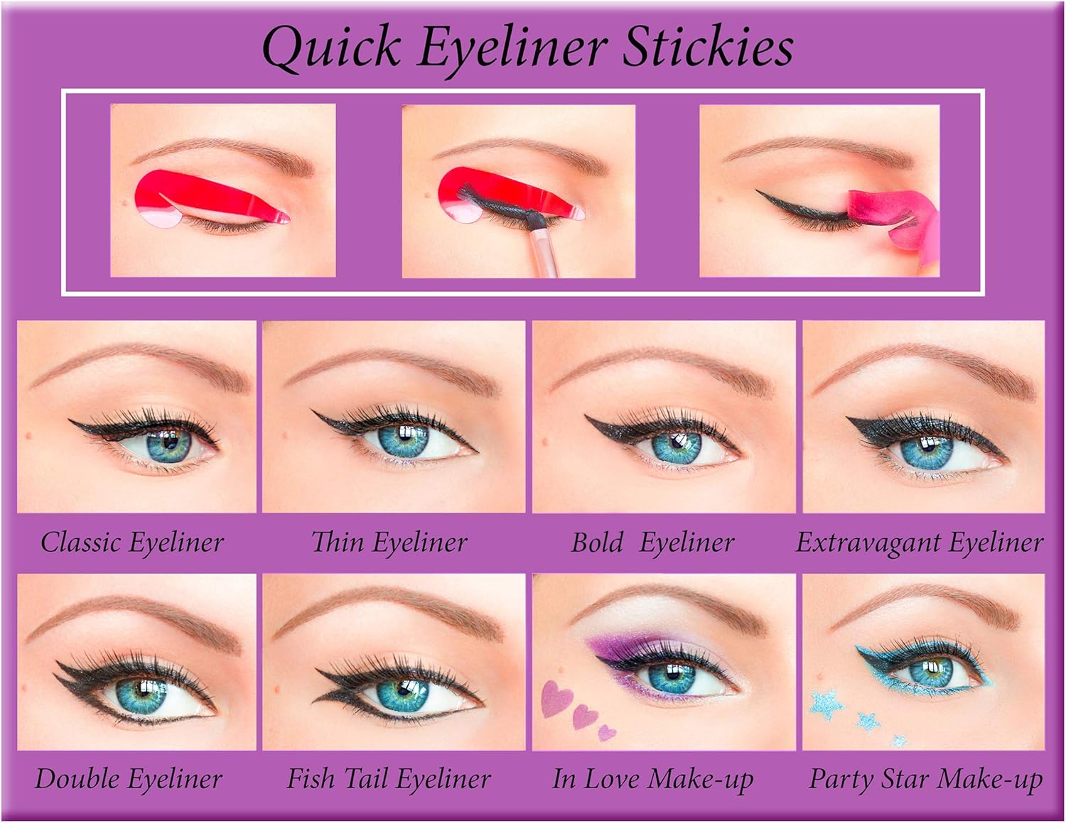 80 pcs Quick Eyeliner Stickies Stencil Sticker Eye Make up Tool ORIGINAL AU1 ssfrpks4h-9