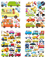 HCHinn Spring Summer Window Clings Double Sided Car Excavator Pattern Window Decals Stickers Decals for Kids Window Glass Spring Party Decorations 66 Pcs