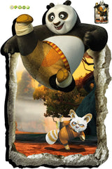 Decals Design '3D Kung Fu Panda' Wall Sticker (Polyvinyl Chloride, 60 cm x 90 cm)