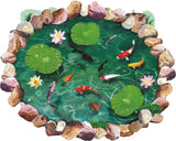 Lotus Carp Water Pool 3D PVC Vinyl Self Adhesive Bathroom, Floor Sticker| 3D, Peel and Stick,  size 60x90 ay9260
