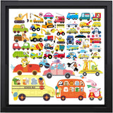 HCHinn Spring Summer Window Clings Double Sided Car Excavator Pattern Window Decals Stickers Decals for Kids Window Glass Spring Party Decorations 66 Pcs
