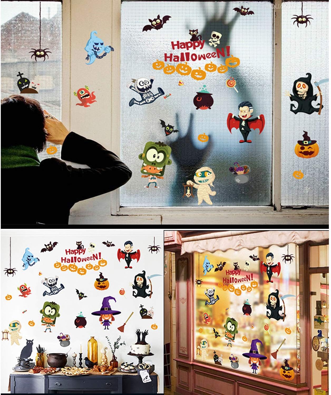 DERU Wall Stickers/Halloween Window Stickers, TV Background Star Room Wall Stickers, Bar Kindergarten Bedroom Family Halloween Party Decoration size 50 x70 sk90960