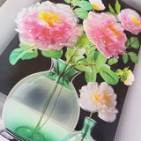 3D Aweosome flower Chinese Style Flower Classical Vase Wall Sticker