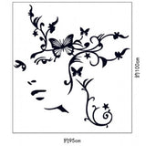 Wallstiker Dinding Siluet Gadis Bunga AY9118 Wall Sticker Kamar Tidur Anak Aesthetic
