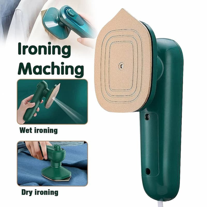 Portable Mini Steam Iron & Garment Steamer: Professional Handheld Micro-Ironing Machine for Dry & Wet Use, Rotatable Handle for Home and Travel