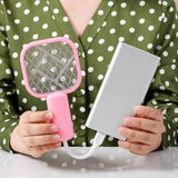 Mini USB Electric Mosquito Racket, Rechargeable Summer Fly Swatters Trap, Mosquito Swatter UV Light Sharp Sparking ( random color)