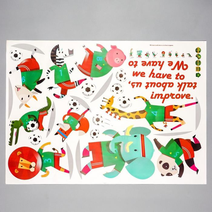 Interior sticker "Carnival Country: Animals-football players" size 50x70 sk7182