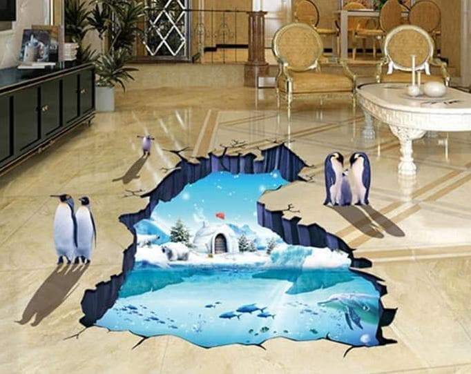 XL8303 SNOW N PINGUIN 3D wallsticker wall sticker stiker dinding