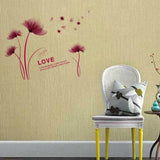 Purple Romantic Blooming Flowers Decorative Wall Stickers