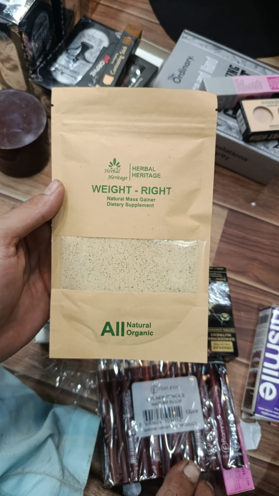 Herbal Heritage WEIGHT-RIGHT Natural Mass Gainer – Organic Dietary Supplement for Healthy Weight Gain (80g)