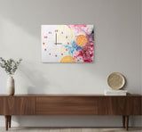 Abstract Science-Themed Wall Clock – Digital Printed Wooden Decor, 12x16 Inch, (Without Battery)
