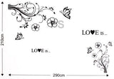 Syga Polyvinyl Chloride Black Flower Wall Stickers (Jm7227Ab)