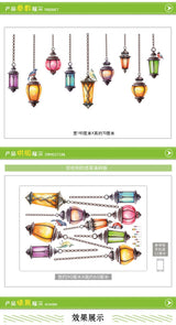 Fashion arab droplight Wall Stickers For Living Room Diy 3d Home Decor JM7342