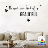 Wall Decal Girl Own Kind Of Beautiful Words Quote Interior Vinyl Decor Black  size 25x70 df5303