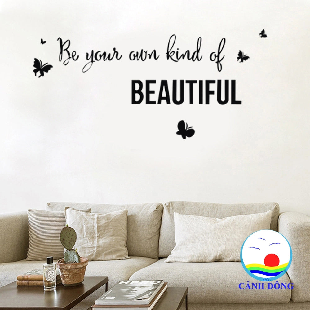 Wall Decal Girl Own Kind Of Beautiful Words Quote Interior Vinyl Decor Black  size 25x70 df5303