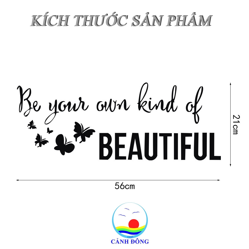 Wall Decal Girl Own Kind Of Beautiful Words Quote Interior Vinyl Decor Black  size 25x70 df5303