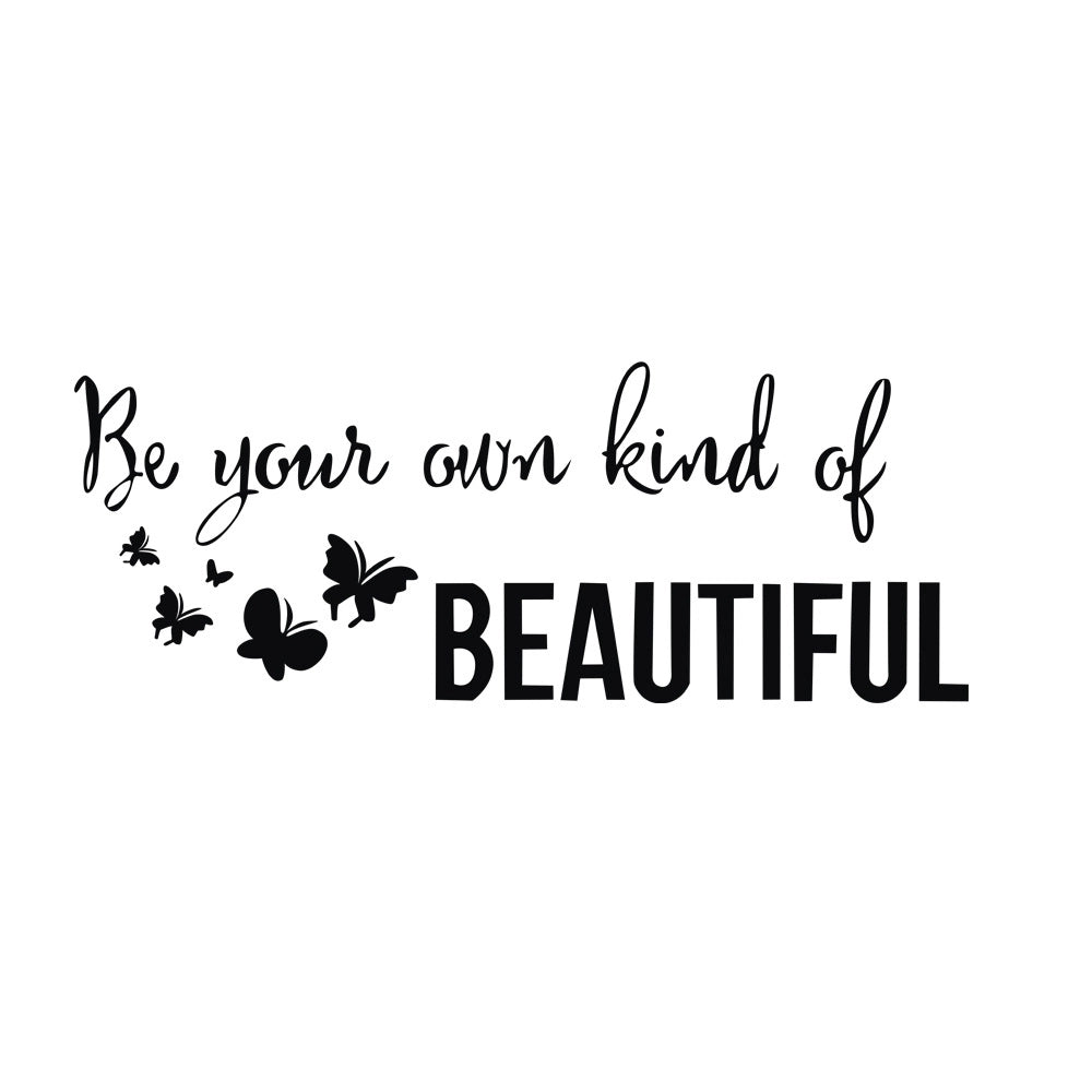 Wall Decal Girl Own Kind Of Beautiful Words Quote Interior Vinyl Decor Black  size 25x70 df5303