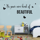 Wall Decal Girl Own Kind Of Beautiful Words Quote Interior Vinyl Decor Black  size 25x70 df5303