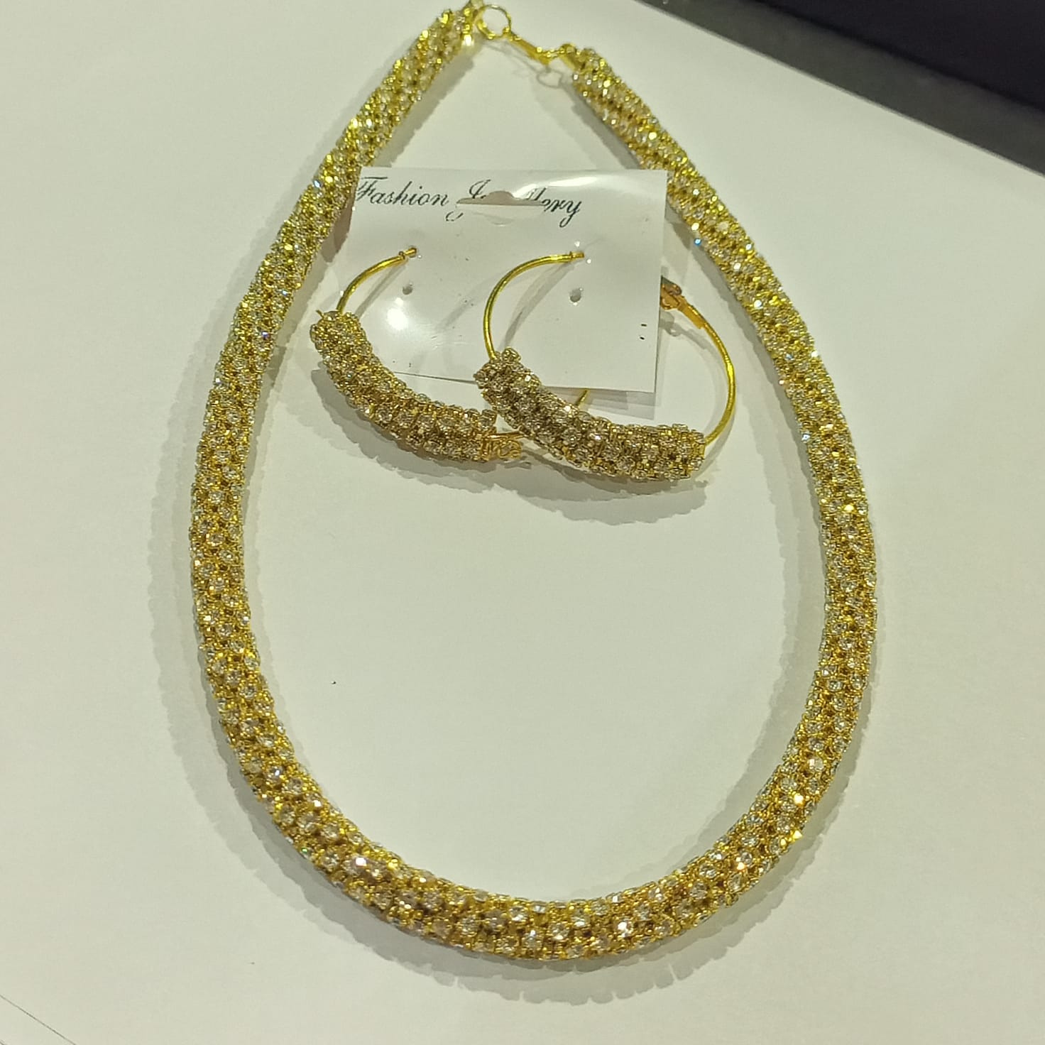 Golden Jewelry Sets Sweet Princess Round gold Zircon 3 Piece Set Fashion Jewelry Womens Accessories