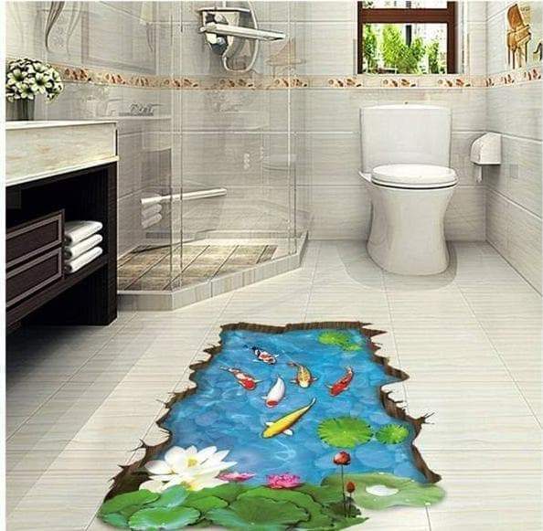 Ready Wall Stiker 60X90 Xh9219 Fish Lotus Pool Walstiker Wallsticker -Berkualitas