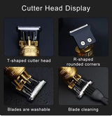 Metal Body Vintage T9 Hair Trimmer for Men – Professional USB Rechargeable Beard & Hair Cutting Machine | Precision Shaver with Powerful Motor