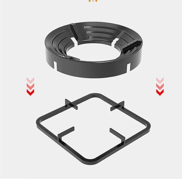 Gas Stove Burner Stand | Non?Slip Bracket | 3D Windproof Hood | Universal Cast Iron Cook Top Parts
