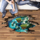 XL8308 3D Symphony Island Wall Stickers For Kids Rooms Bedroom Living Room Ceiling Floor Home Decor Children Wall Decals