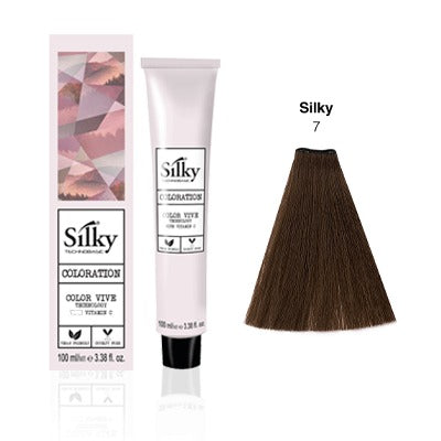Silky TECHNOBASIC – COLLARATION COLOR VIVE technology with vitamin C Only Tube (7.35 – Golden Mahogany Blonde)