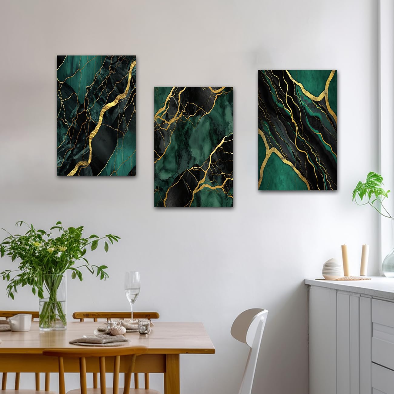 3 Pc Marble Design Phototiles Wall Art Set | Elegant Self?Adhesive | Premium Smooth Finish | Size 8x11