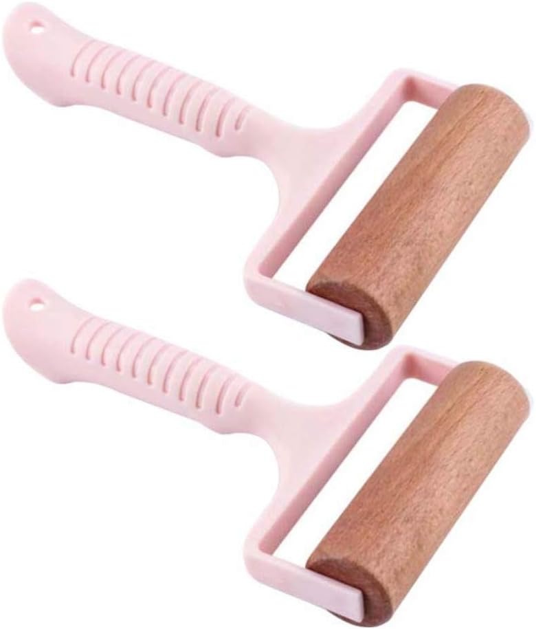 2pcs Wooden Rolling Pin for Baking – Hand Push Dough Roller with Non-Stick Surface, Lightweight &amp; Kid-Friendly
