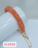 Adjustable New Design Gold Plated Stainless Steel Handcrafted Crystal Beaded StrandBracelet Women's Gifts