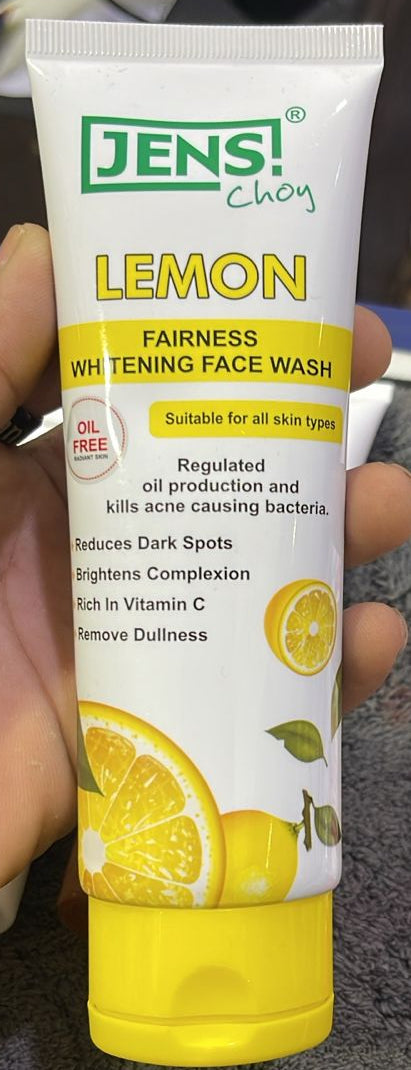 Jens Choy Lemon Fairness Whitening Face Wash Premium Quality Smooth Texture Gentle Formula Comfortable Use - 100g