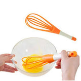 2-in-1 Twist Silicone Whisk Multifunction Egg Beater Foldable Milk and Egg Blender Balloon Flat Whisk