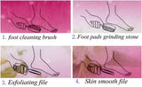 4 In 1 Foot scrubber | Multi Use Pedicure Paddle Brush - 4 Step Pedicure Cleanse, Scrub, File And Buff (Random color)