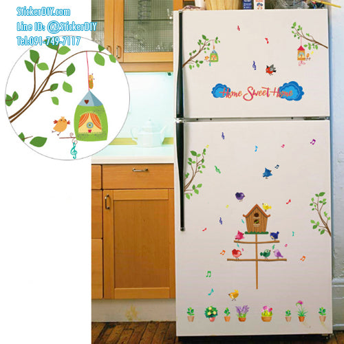 Transparent wall sticker, birdhouse design, HOME SWEET HOME size 50x70 SK7081