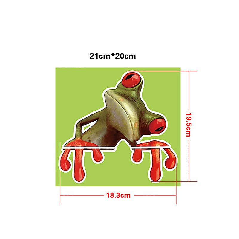 3D Car Stickers Funny Frog Truck Window Decal Vivid Car Decor Sticker size 15x15cm Nc1064