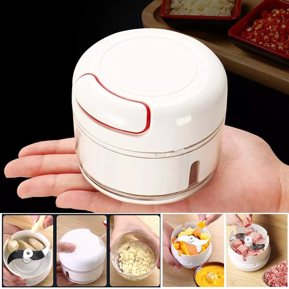 Mini Speedy Chopper | Manual Hand Pull | Garlic Slicer | For Vegetables, Fruits & Meat | High?Quality Kitchen Tool