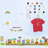 Sk9011 Cartoon Animal Train Wall Sticker